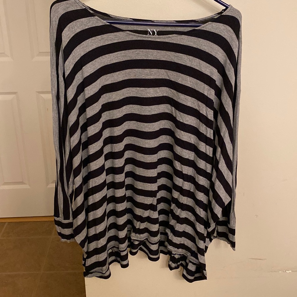 Draped striped top L/XL